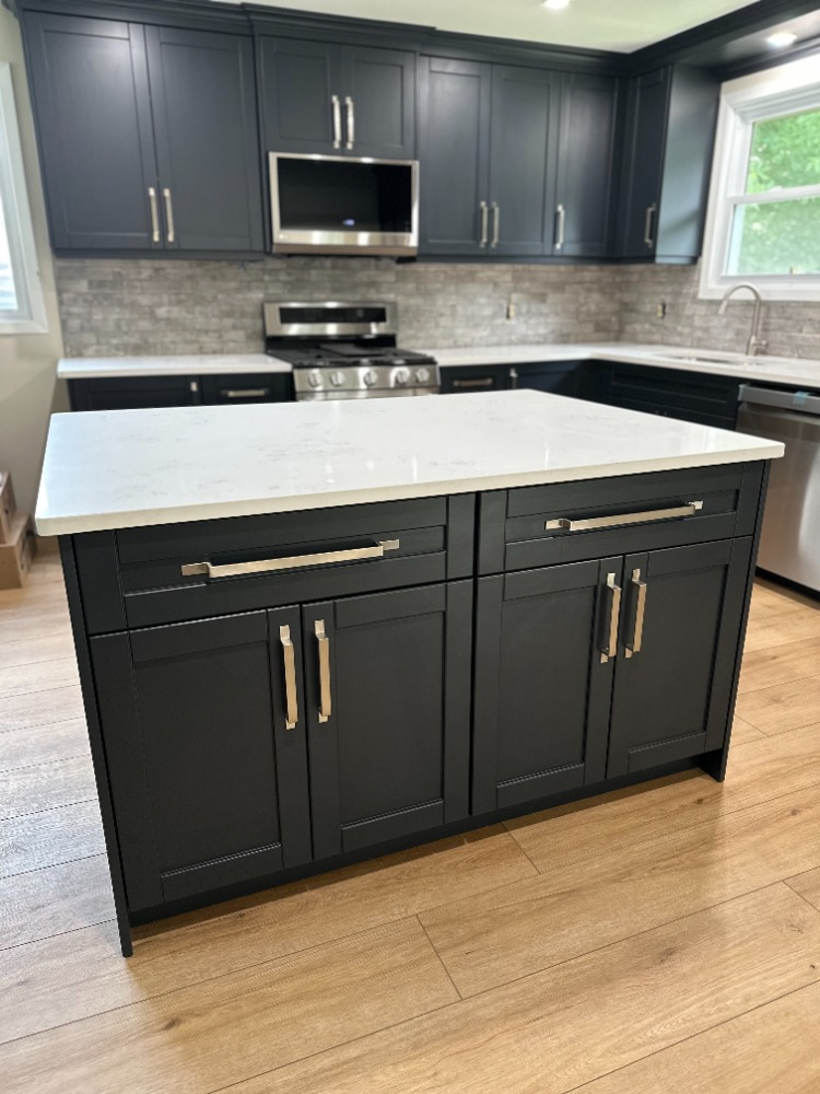 Black island and shaker cabinets