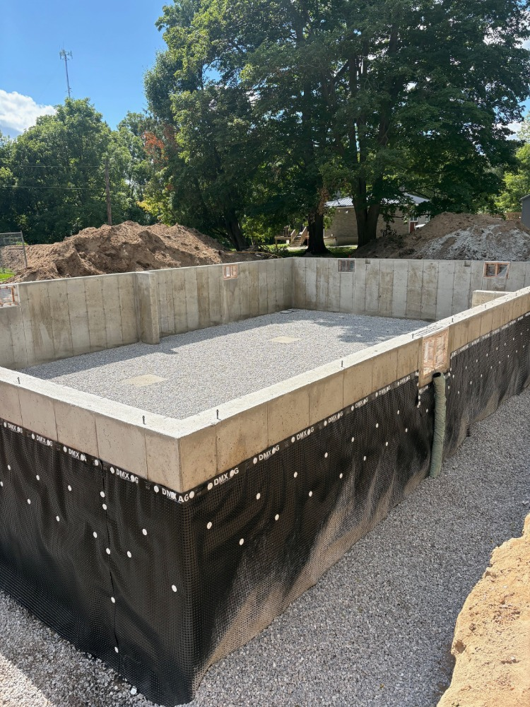 Foundation and waterproofing stage