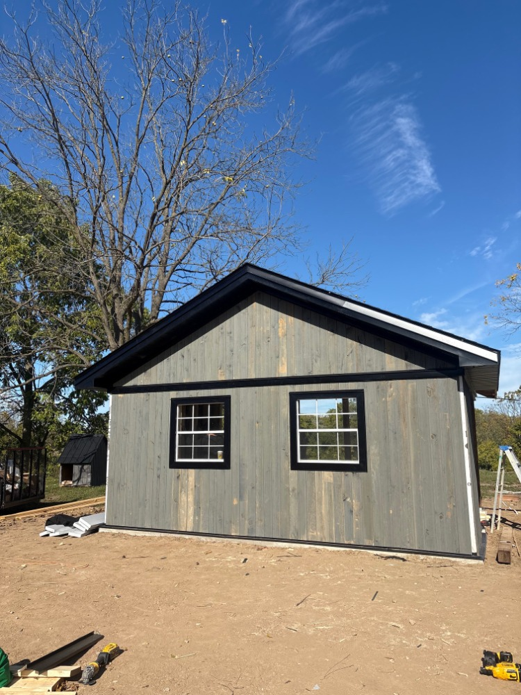 Board-and-batten outbuilding